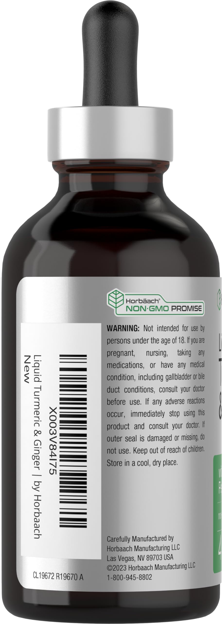 Horbaach Turmeric & Ginger Drops – 4 oz | Black Pepper Extract | Vegan & Gluten Free