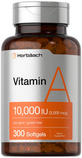 Horbäach Vitamin A 10,000 IU Softgels – 300 Count | Non-GMO, Gluten Free