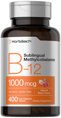 Horbaach Vitamin B12 1000 mcg Sublingual – Berry Flavor | Vegan, Gluten Free