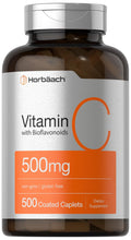 Horbaach Vitamin C 500mg - 500 Caplets with Bioflavonoids & Rose Hips | Vegetarian, Non-GMO, Gluten Free