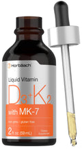 Horbäach Vitamin D3 K2 Liquid Drops with MK-7 – 2 oz | Vegetarian, Non-GMO, Gluten Free