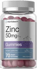 Horbäach Zinc 50mg Gummies | 70 Mixed Berry | Vegan, Non-GMO & Gluten Free | Zinc Citrate