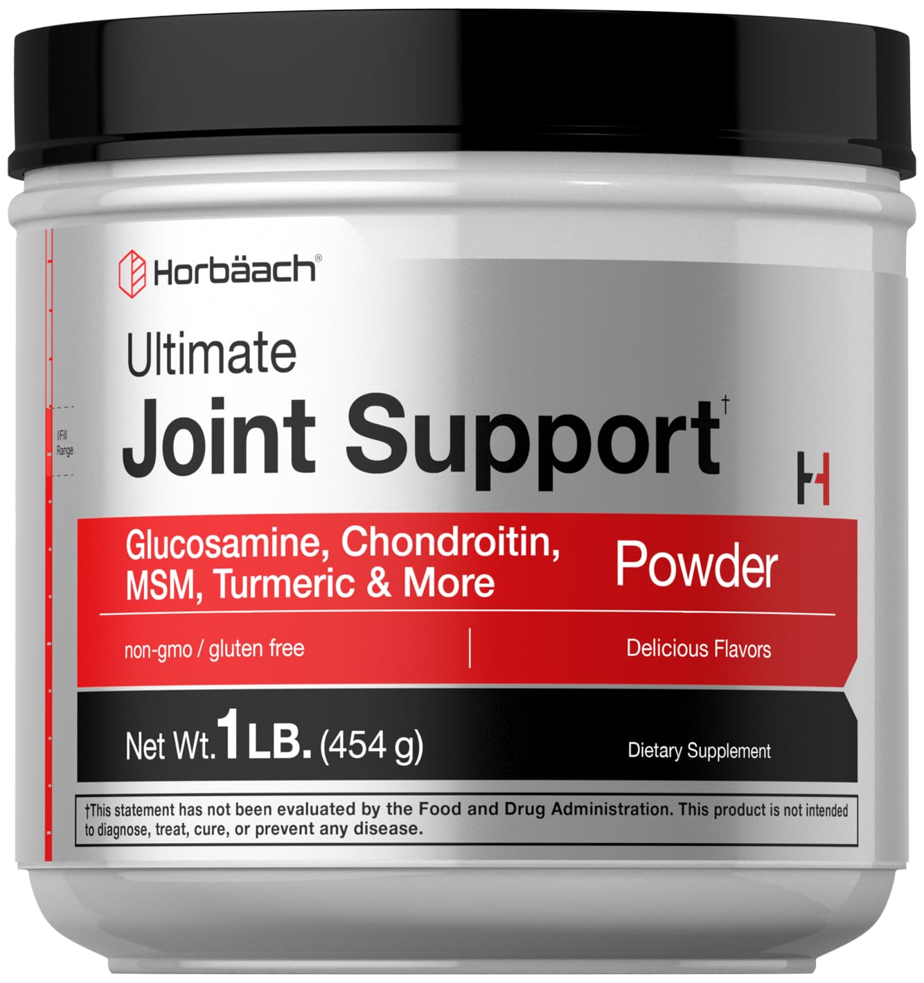 Horbäach Ultimate Joint Support Powder 1 lb – Glucosamine, Chondroitin, MSM & Turmeric | Non-GMO, Gluten Free