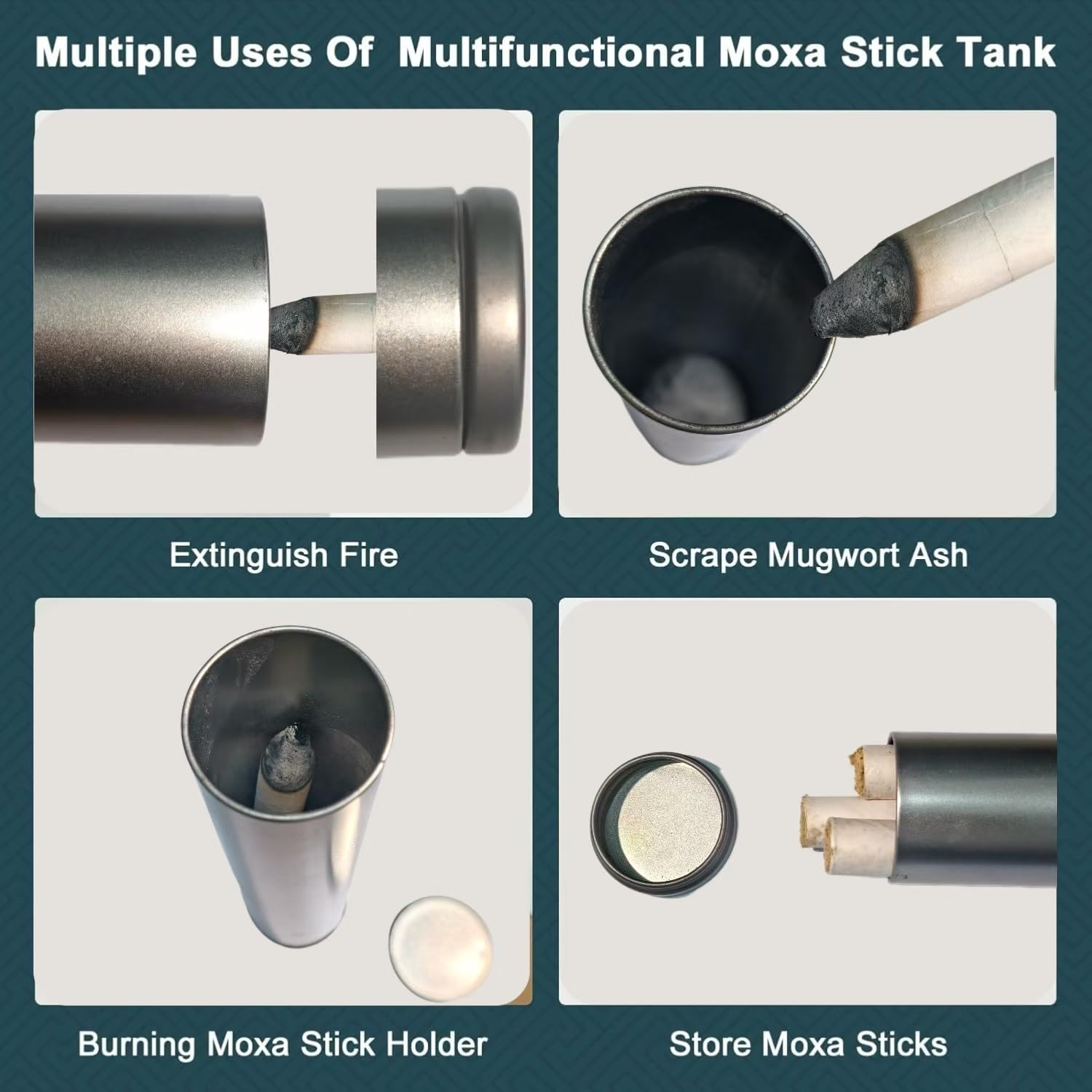 HORLORFE 6 PCS Moxibustion Kit – Smokeless Copper Boxes, Filter Bags & Tank
