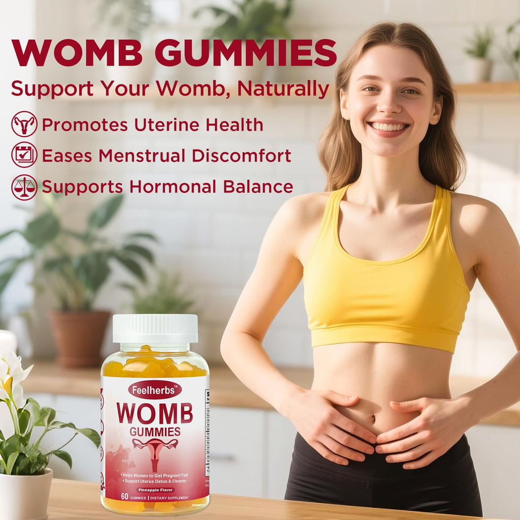 Womb Gummies for Women – Fertility Support, Pineapple Balance, Vegan & Gluten-Free (60 Count)