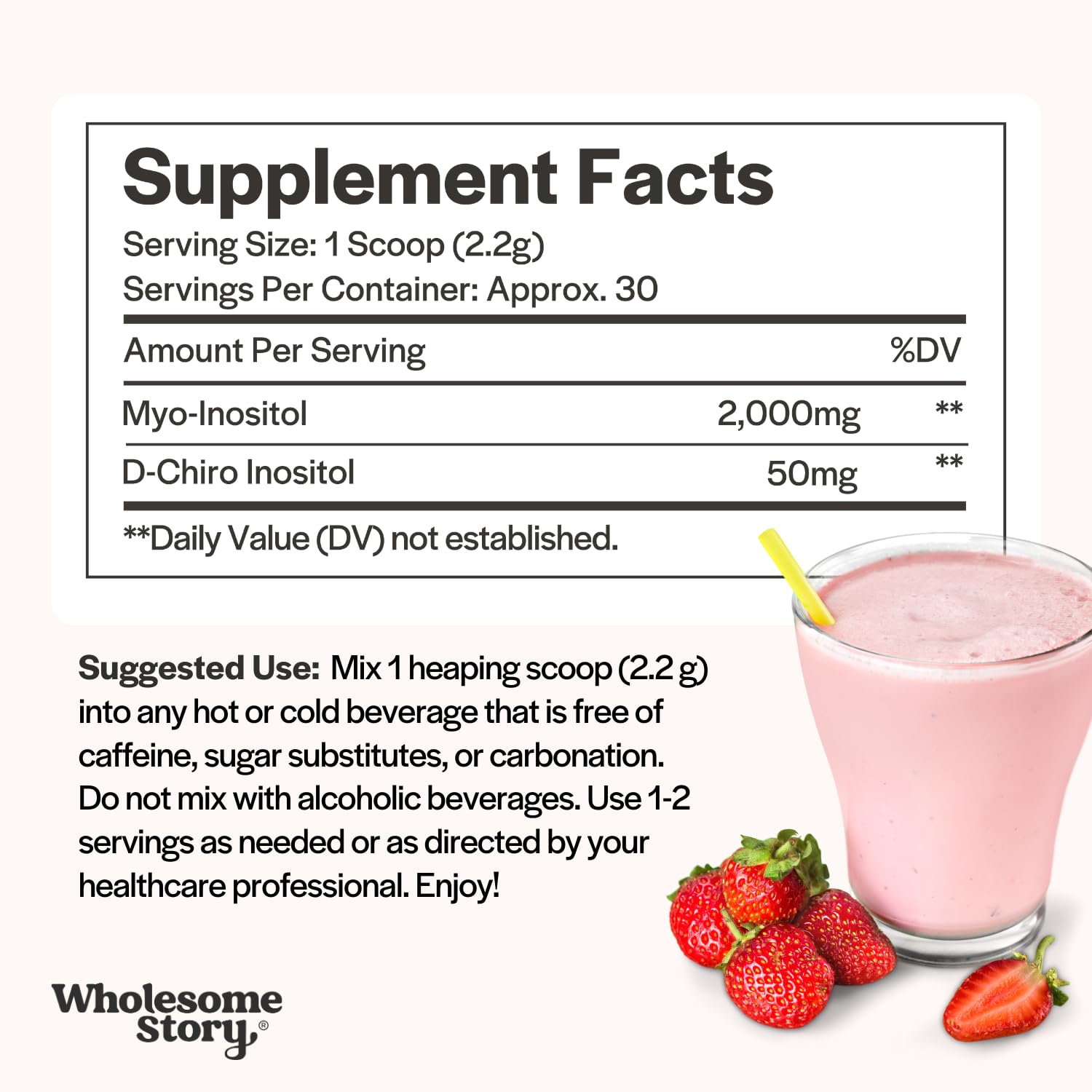 Myo-Inositol & D-Chiro Inositol Powder for Women – 40:1 Ratio, 30 Servings