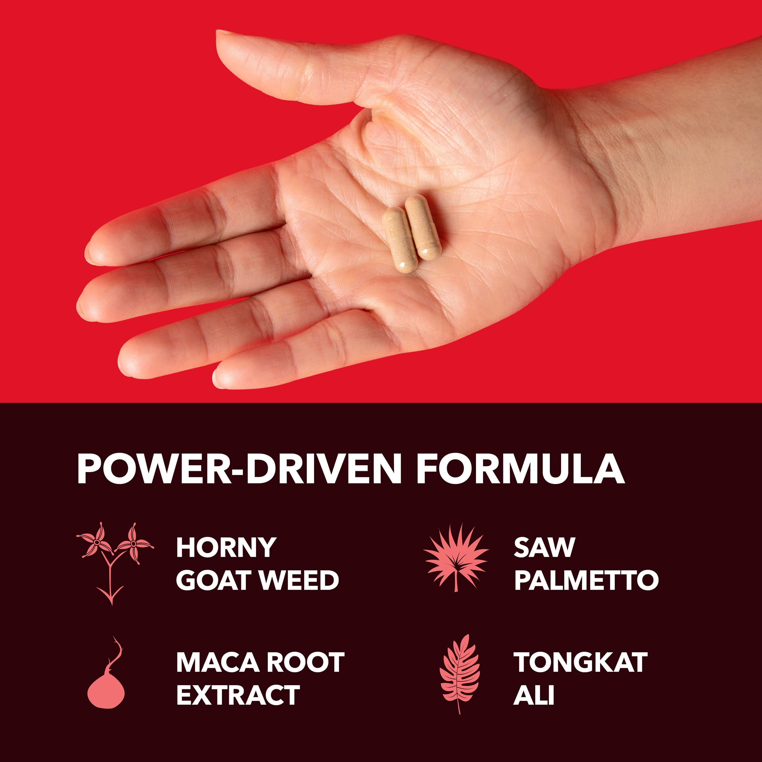 Horny Goat Weed Capsules with Tongkat Ali & Muira Puama - Extra Strength, 120-Count (2-Month Supply)