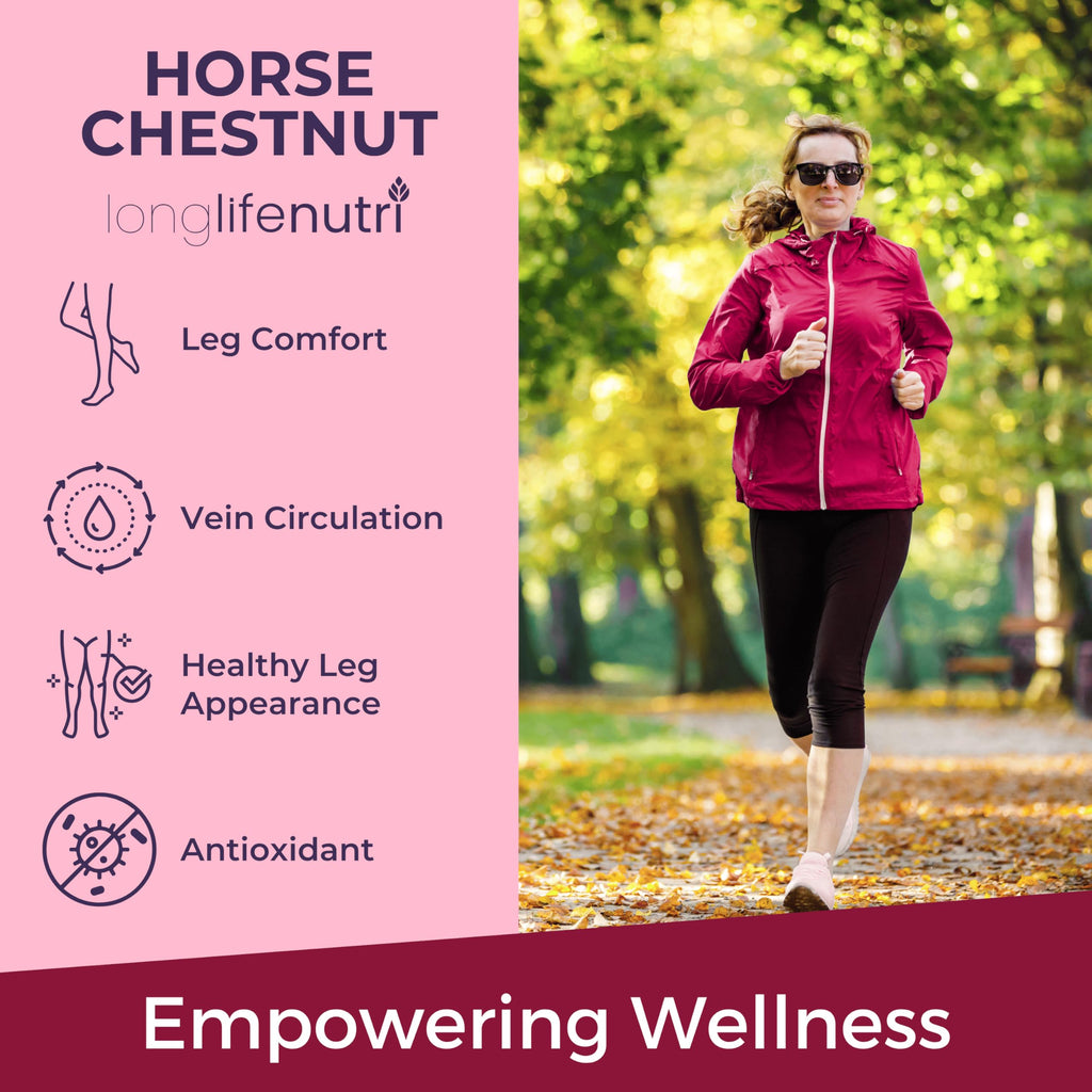Horse Chestnut Extract 500mg - 180 Veg Capsules | Organic Daily Wellness & Circulation | Made in USA