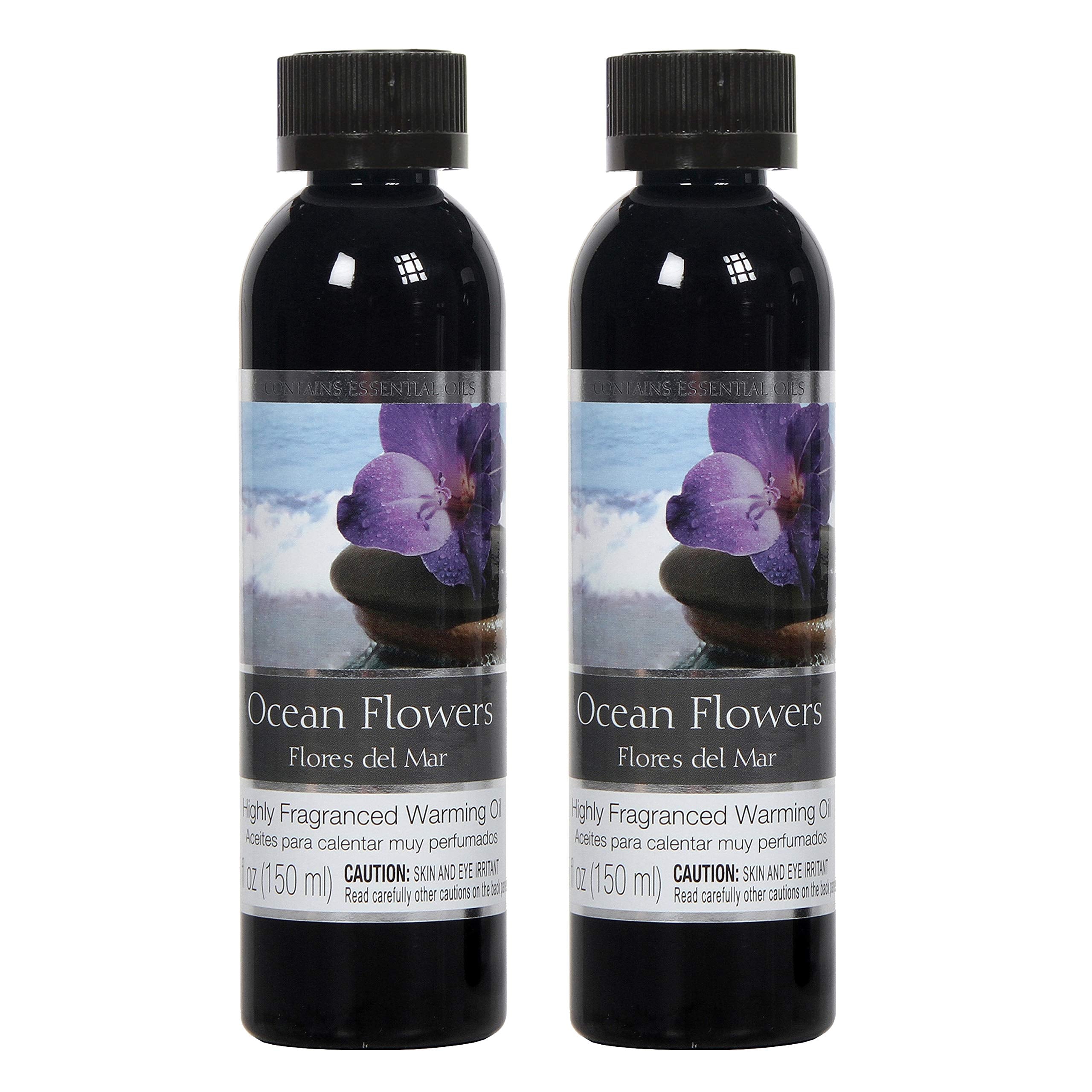 Hosley 2-Pack Ocean Flowers Fragrance Warming Oils – 5 oz each | Gift for Weddings & Spa