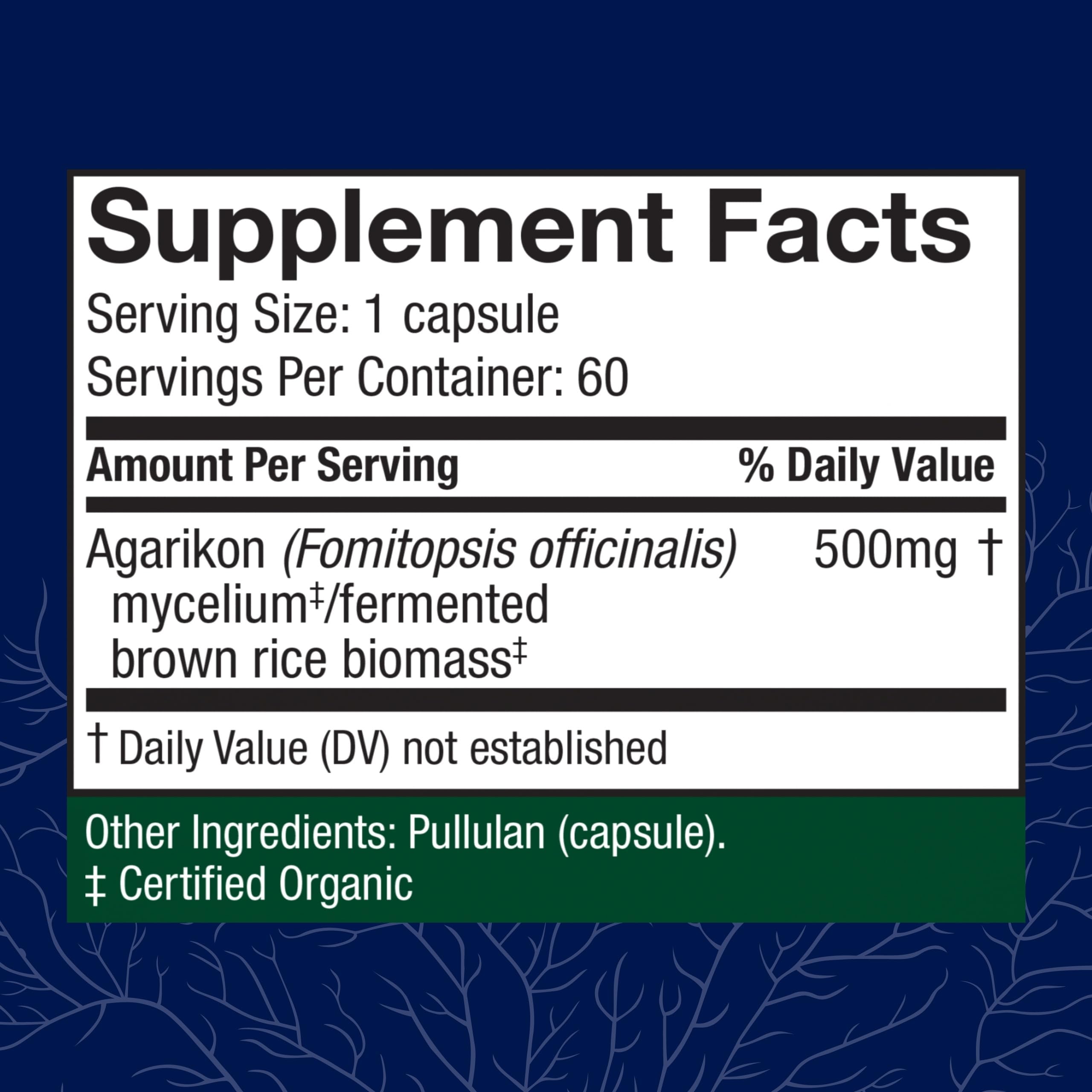 Host Defense Agarikon Capsules – Immune System Support Mushroom Supplement (60 Capsules)