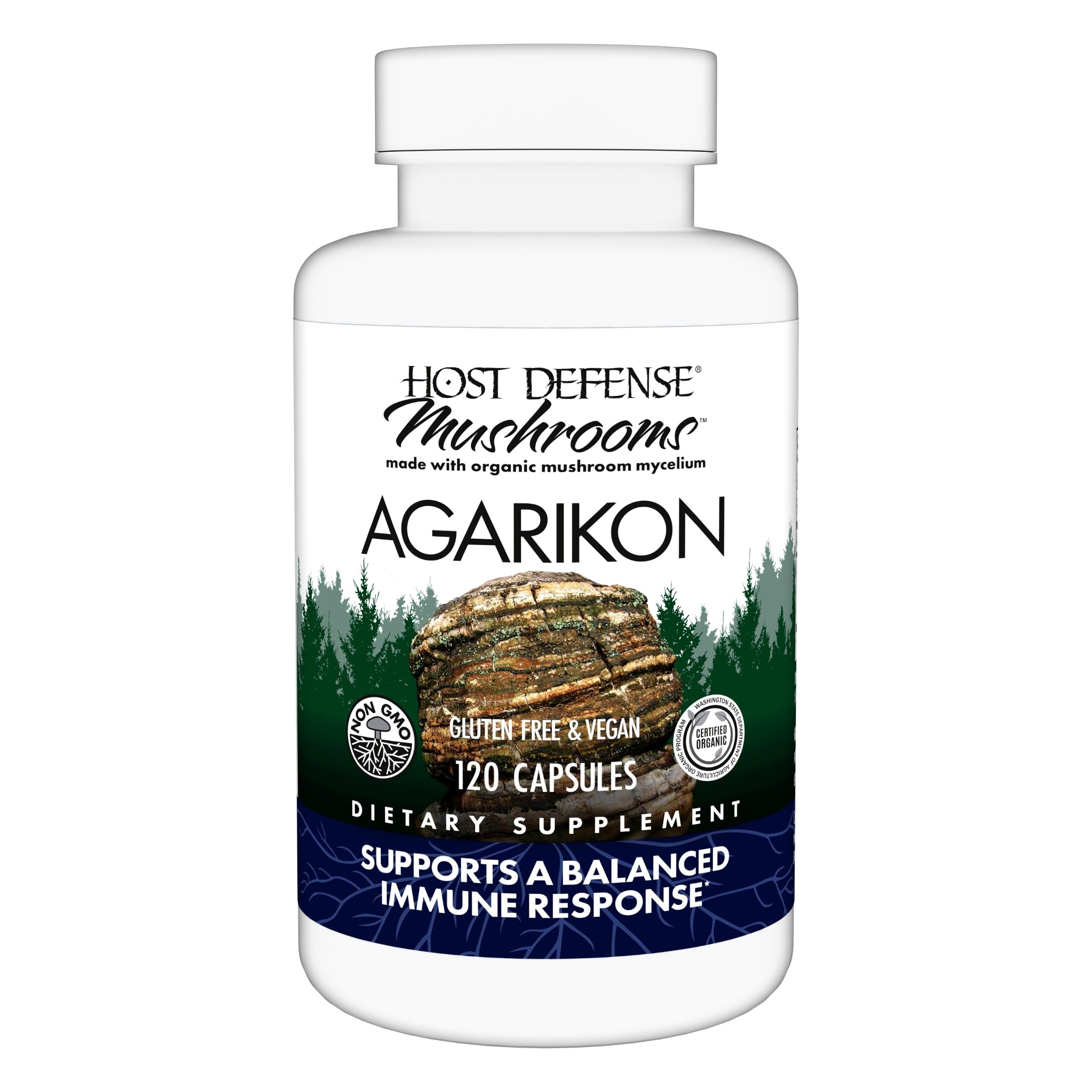 Host Defense Agarikon Capsules – Immune Support Mushroom Supplement – 120 Capsules