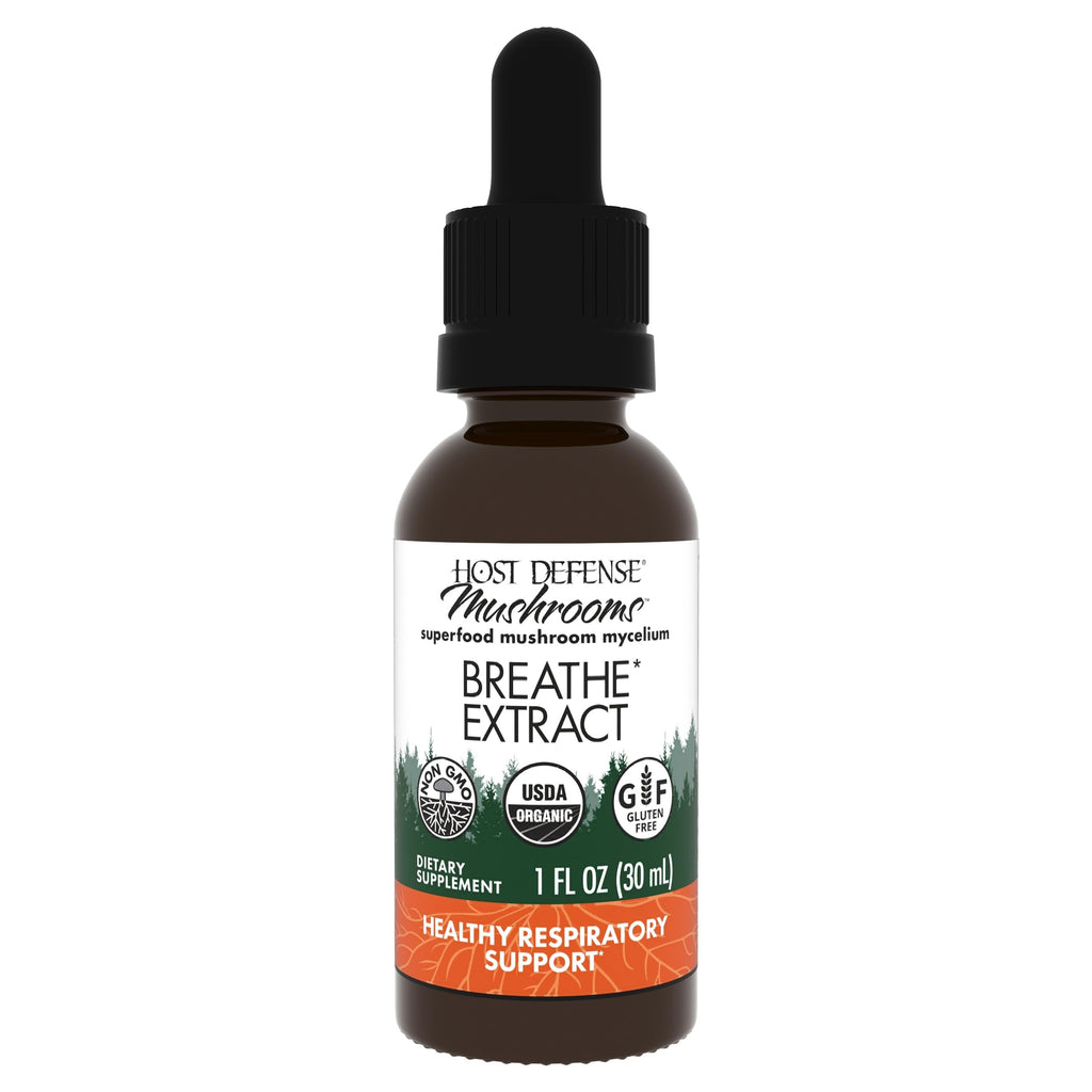 Host Defense Breathe Extract – Immune & Respiratory Mushroom Liquid, 1 fl oz