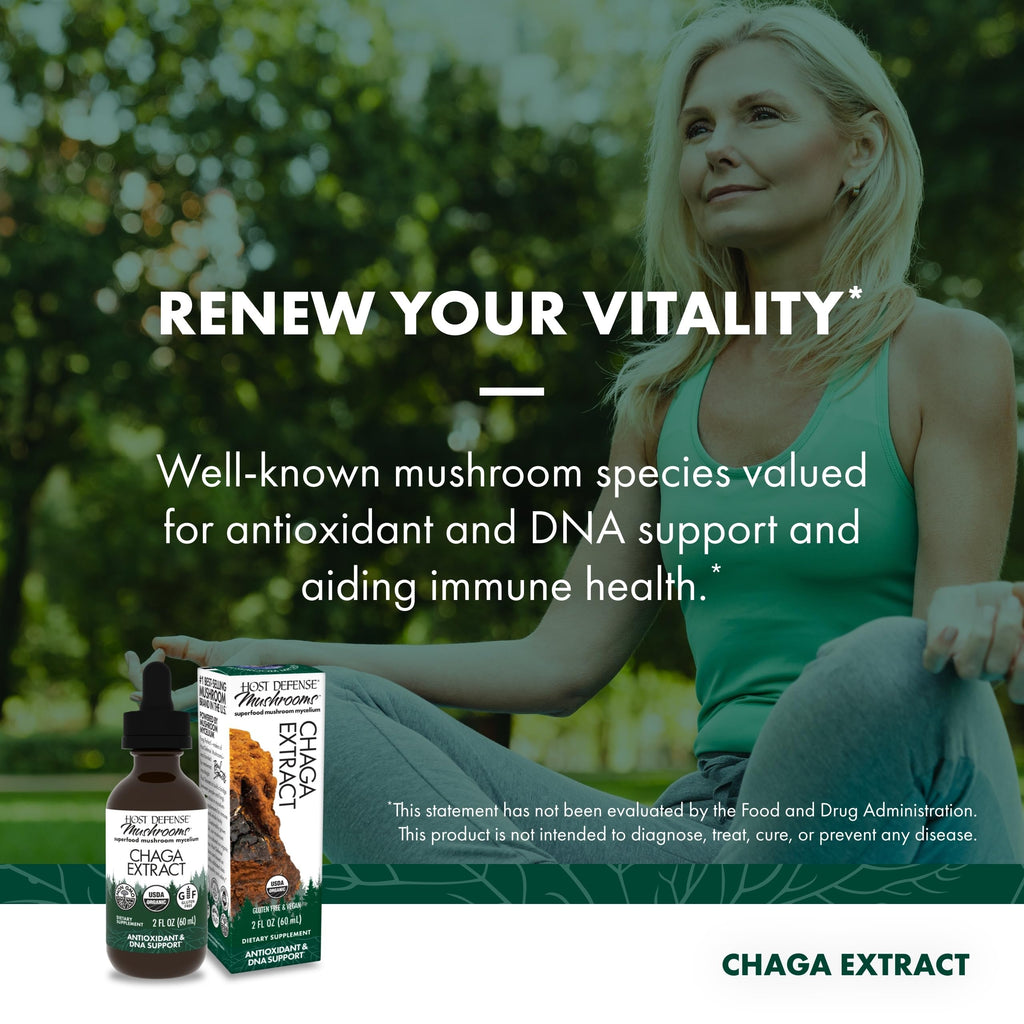 Host Defense Chaga Extract - Immune Support Supplement | 2 fl oz