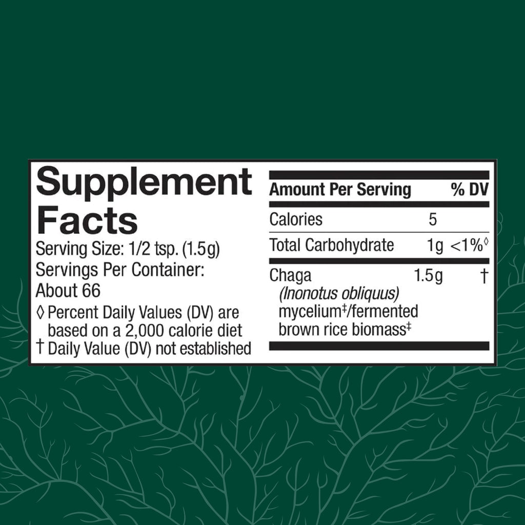 Host Defense Chaga Powder – Immune Support & Antioxidant Mushroom Supplement | 3.5 oz (66 Servings)