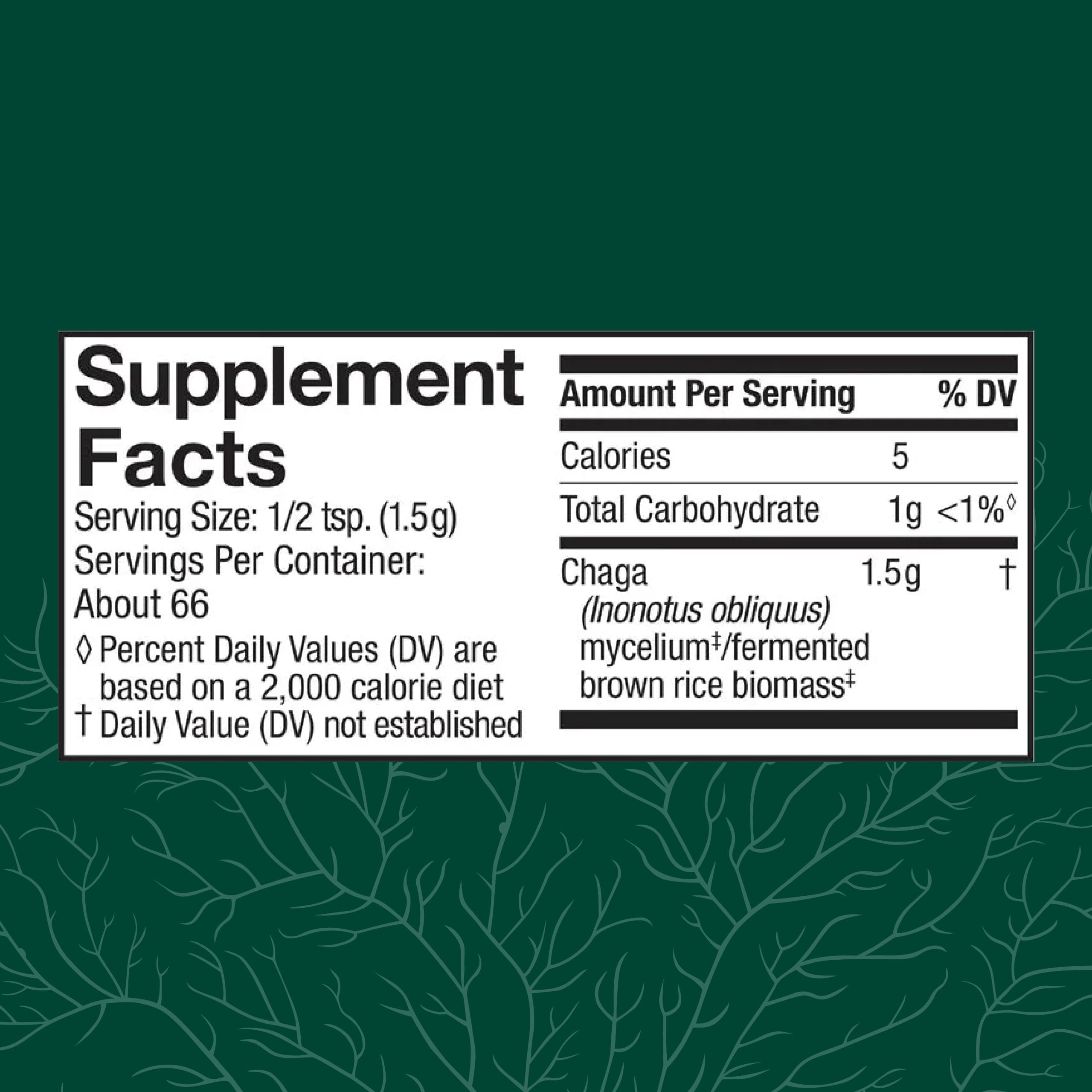 Host Defense Chaga Powder – Immune Support & Antioxidant Mushroom Supplement | 3.5 oz (66 Servings)