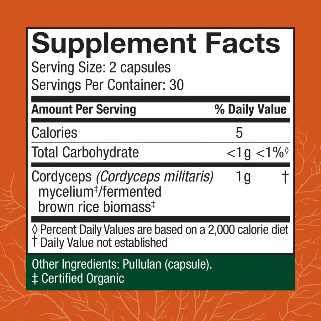Host Defense Cordyceps Capsules – Immune & Energy Support (60 Caps)