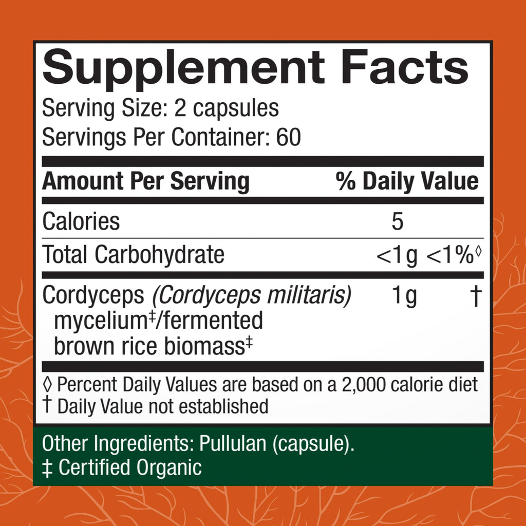 Host Defense Cordyceps Capsules – Immune & Energy Support (120 Capsules)