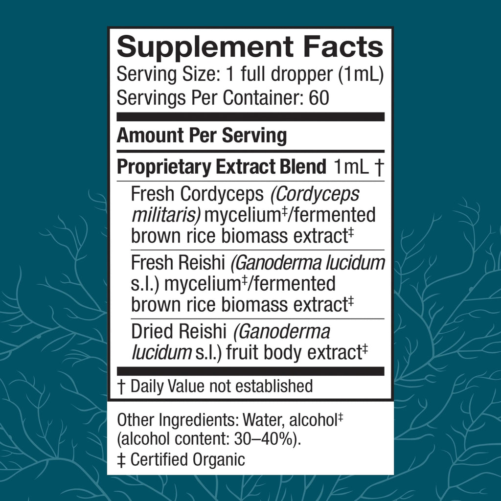 Host Defense CordyChi Extract - Cordyceps & Reishi Mushroom Supplement for Energy & Immune Support | 2 fl oz