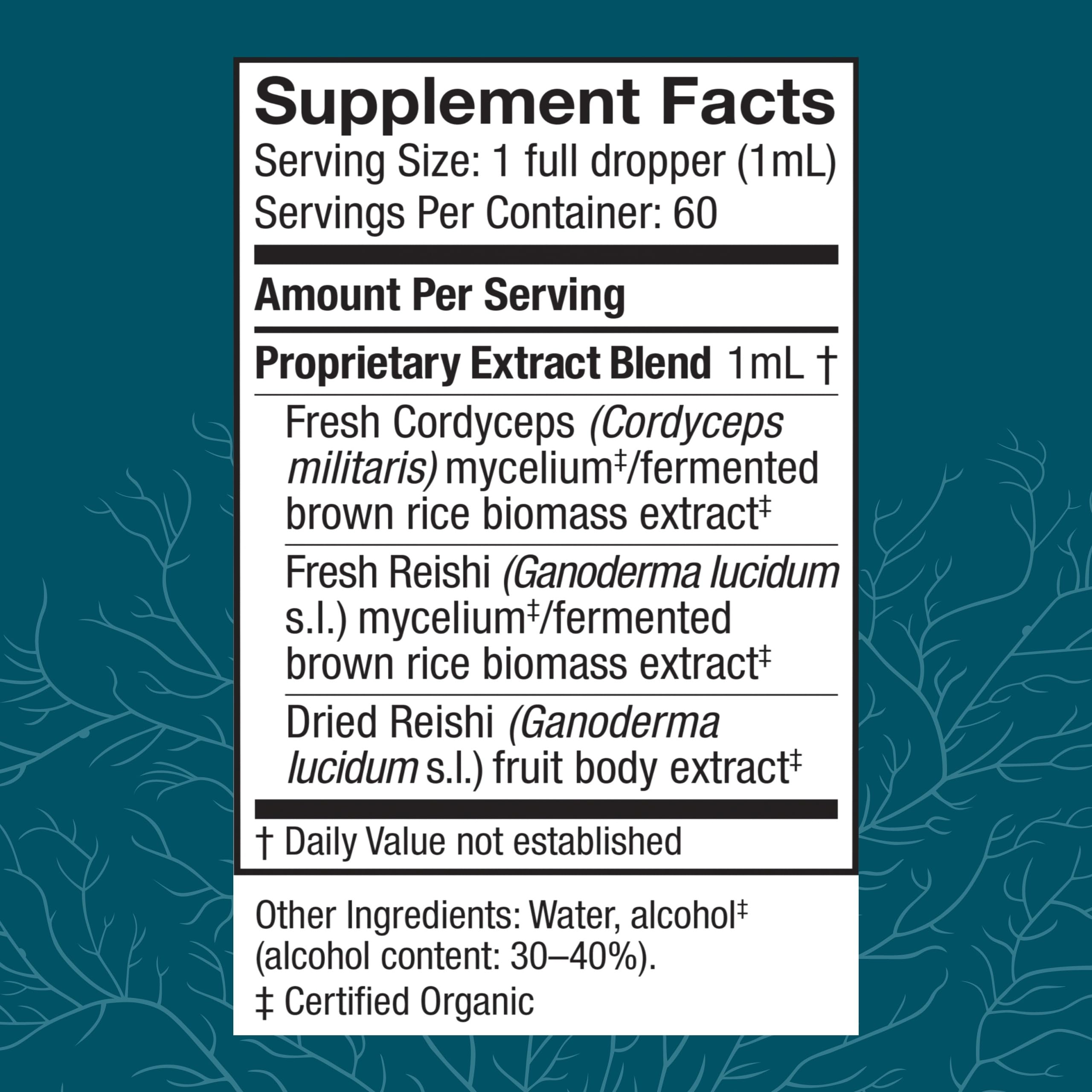 Host Defense CordyChi Extract - Cordyceps & Reishi Mushroom Supplement for Energy & Immune Support | 2 fl oz