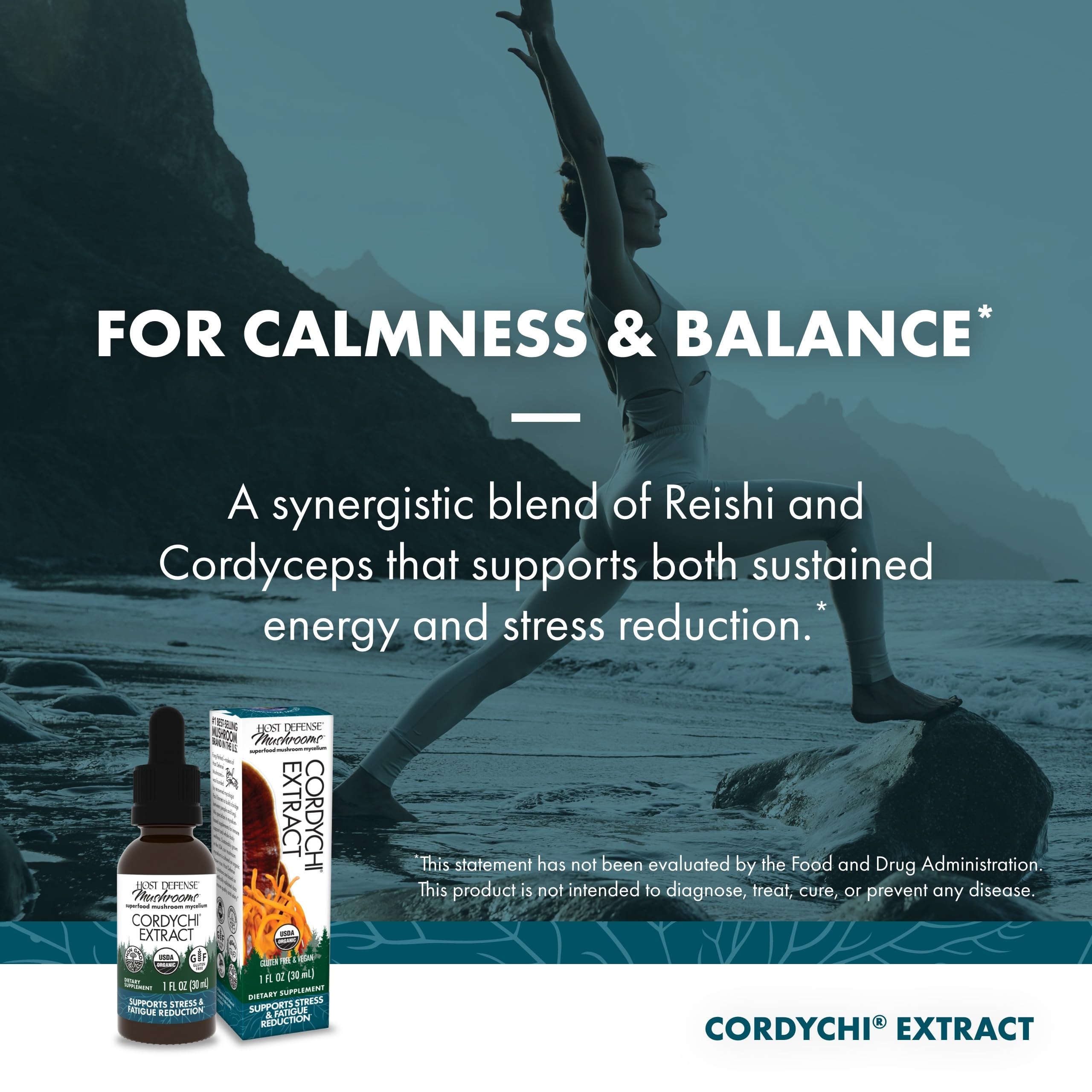 Host Defense CordyChi Extract - Energy & Immune Support (Cordyceps & Reishi)