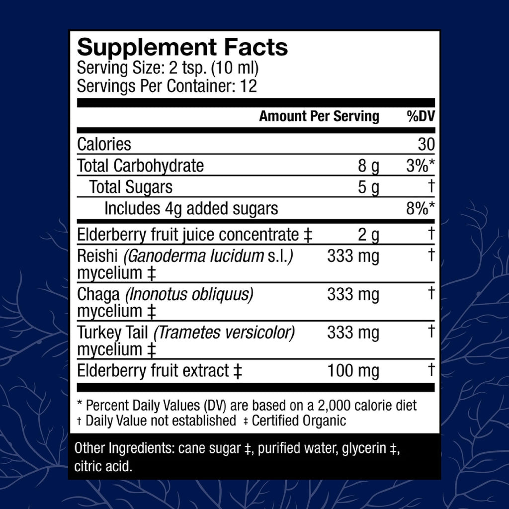 Host Defense Elderberry Plus Syrup - Immune & Respiratory Support Mushroom Supplement with Turkey Tail, Reishi, Agarikon & Chaga | 4 fl oz (12 Servings) Pack of 2