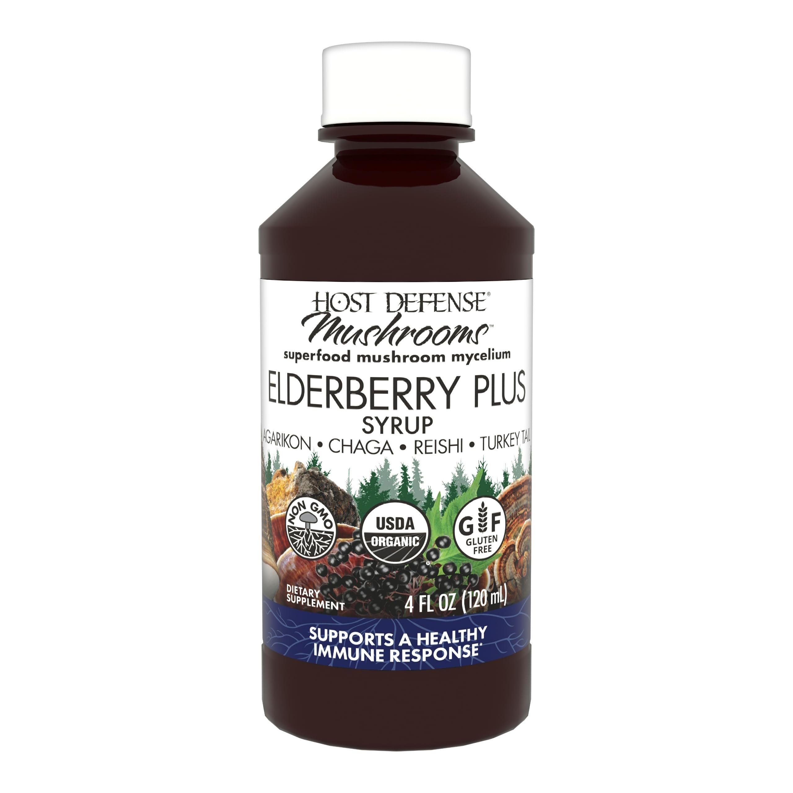 Host Defense Elderberry Plus Syrup - Immune & Lung Support (4 oz)
