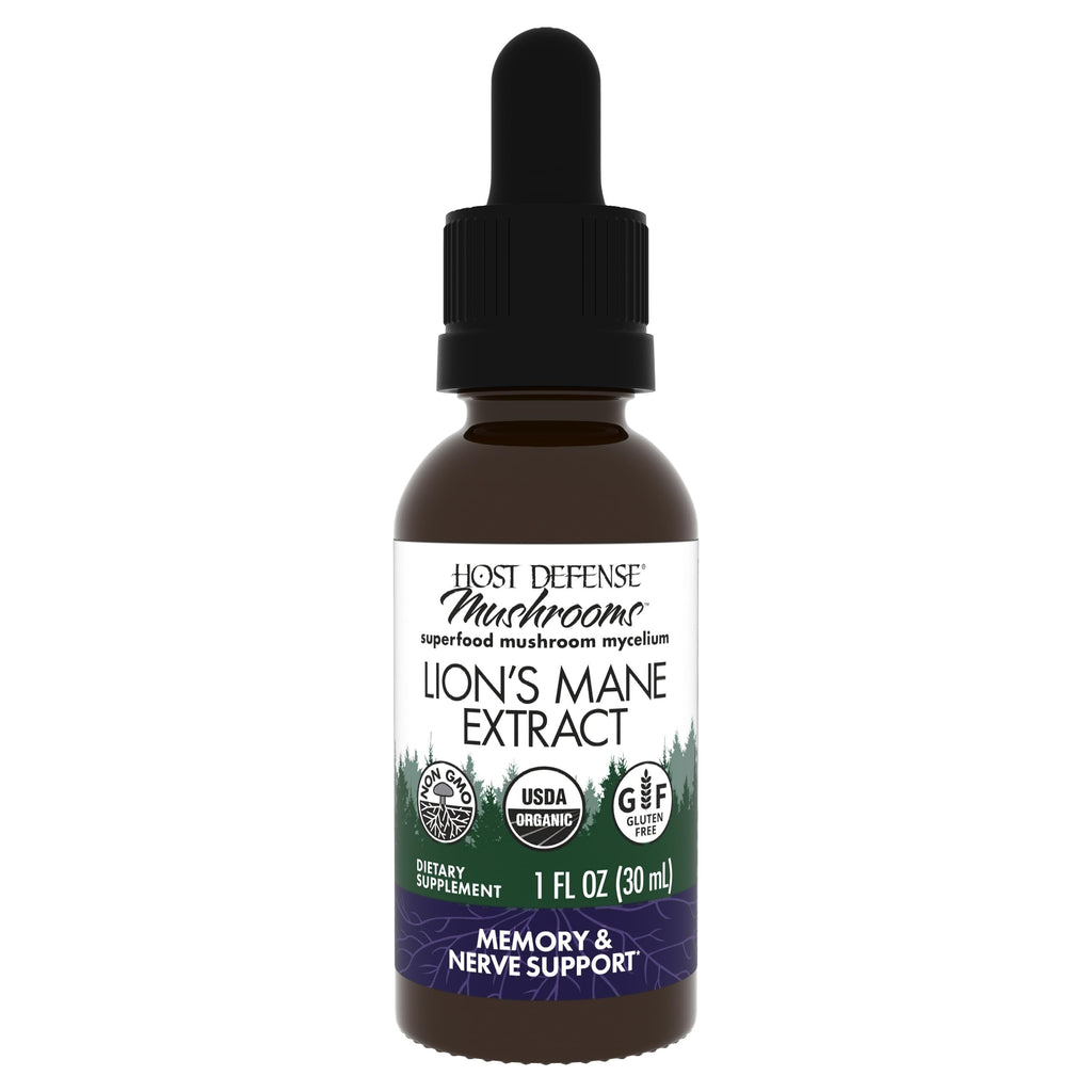 Host Defense Mushrooms Lion's Mane Extract – Brain Health & Focus Support (1 fl oz)