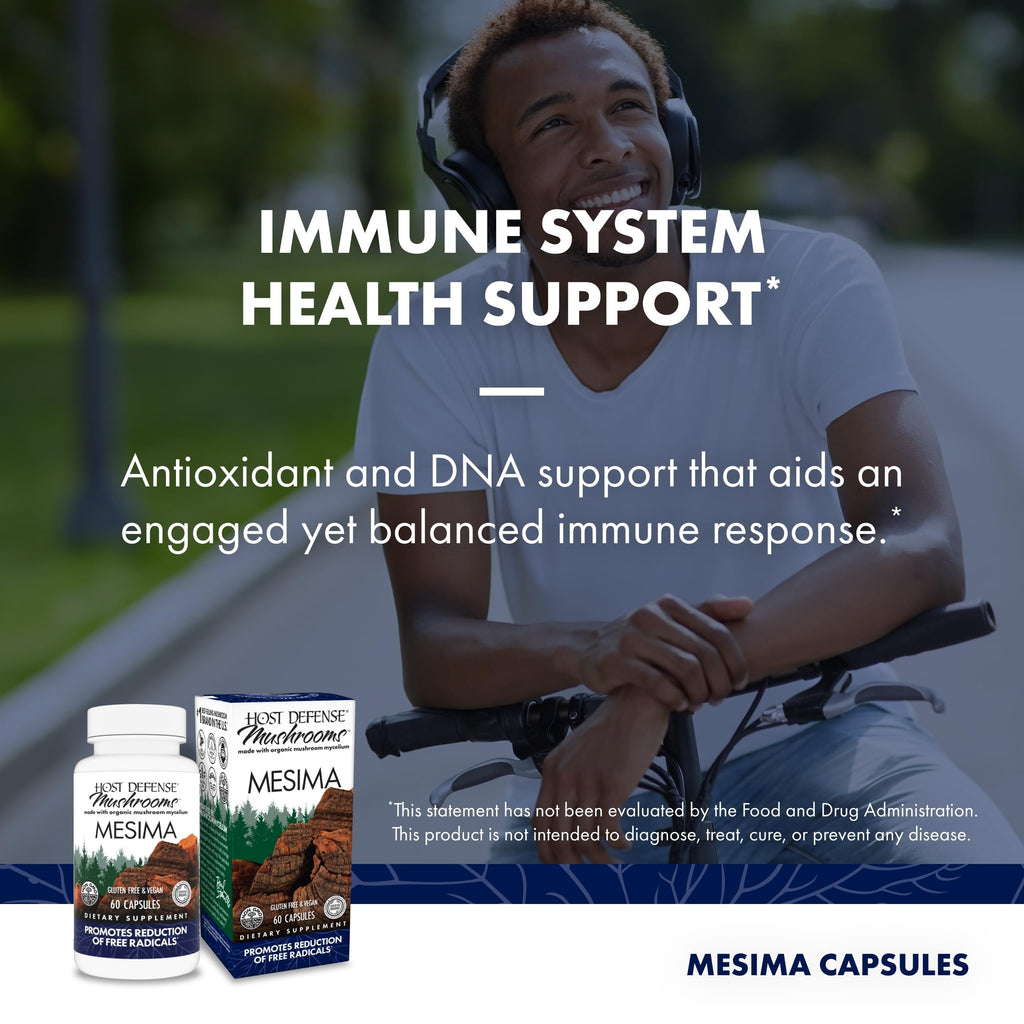 Host Defense Mesima Capsules | Immune Support & Antioxidant Mushroom Supplement - 60 Capsules