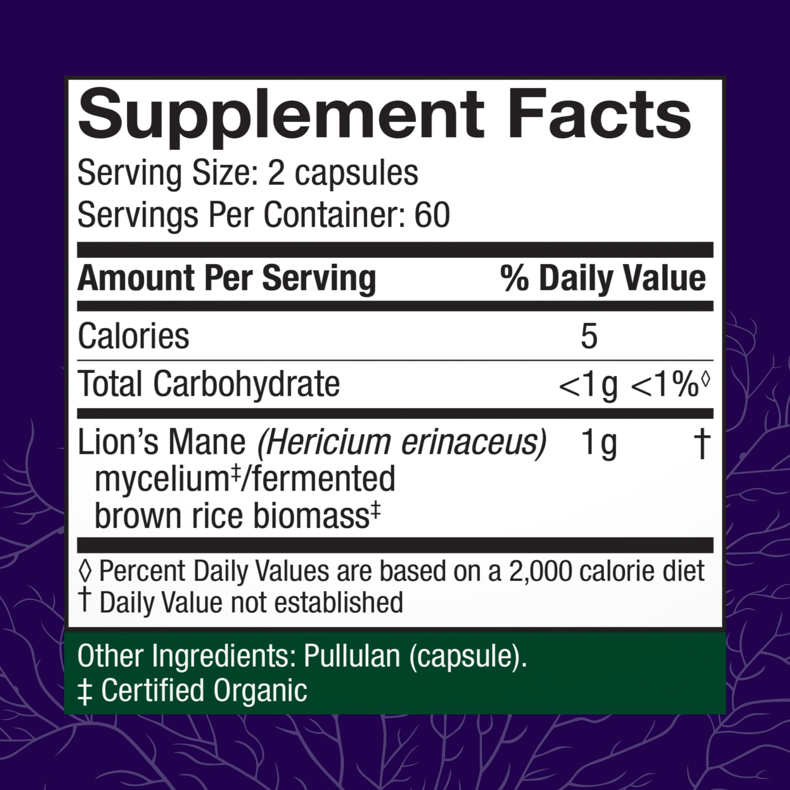 Host Defense Mushrooms Lion's Mane – Brain Health, Focus & Memory (120 Capsules)