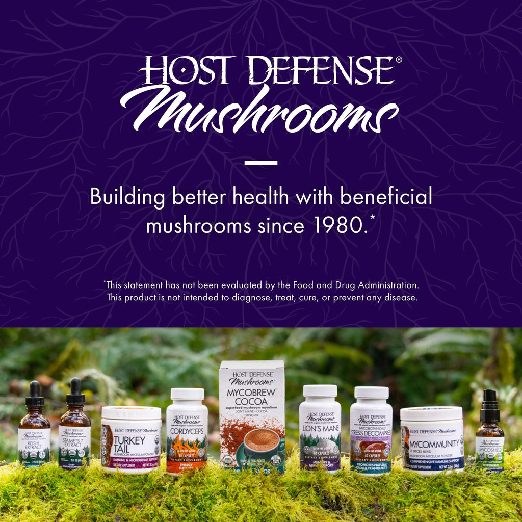 Host Defense MycoBotanicals Brain Capsules - Lion's Mane, Reishi & Cordyceps | 60 Capsules (30 Servings)
