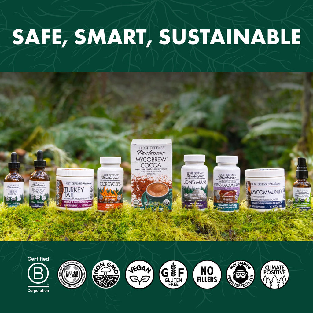 Host Defense MycoBotanicals Liver* Capsules - Liver Health Supplement with Milk Thistle & Turmeric Root - Mushroom Supplement with Turkey Tail, Reishi & Chaga - 60 Capsules (30 Servings)*