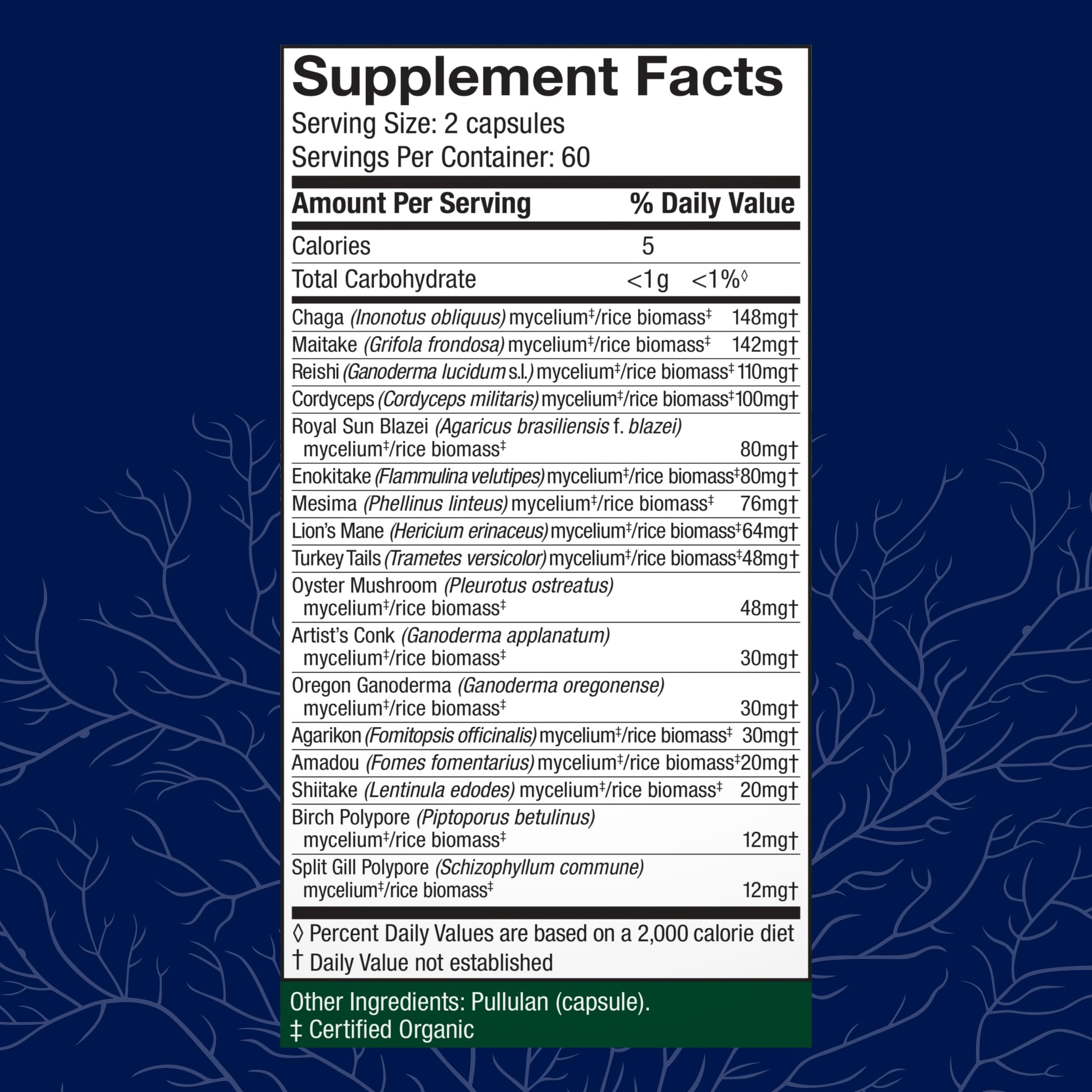 Host Defense MyCommunity Capsules – 17-Species Mushroom Blend for Immune Support (120 Vegan Capsules)