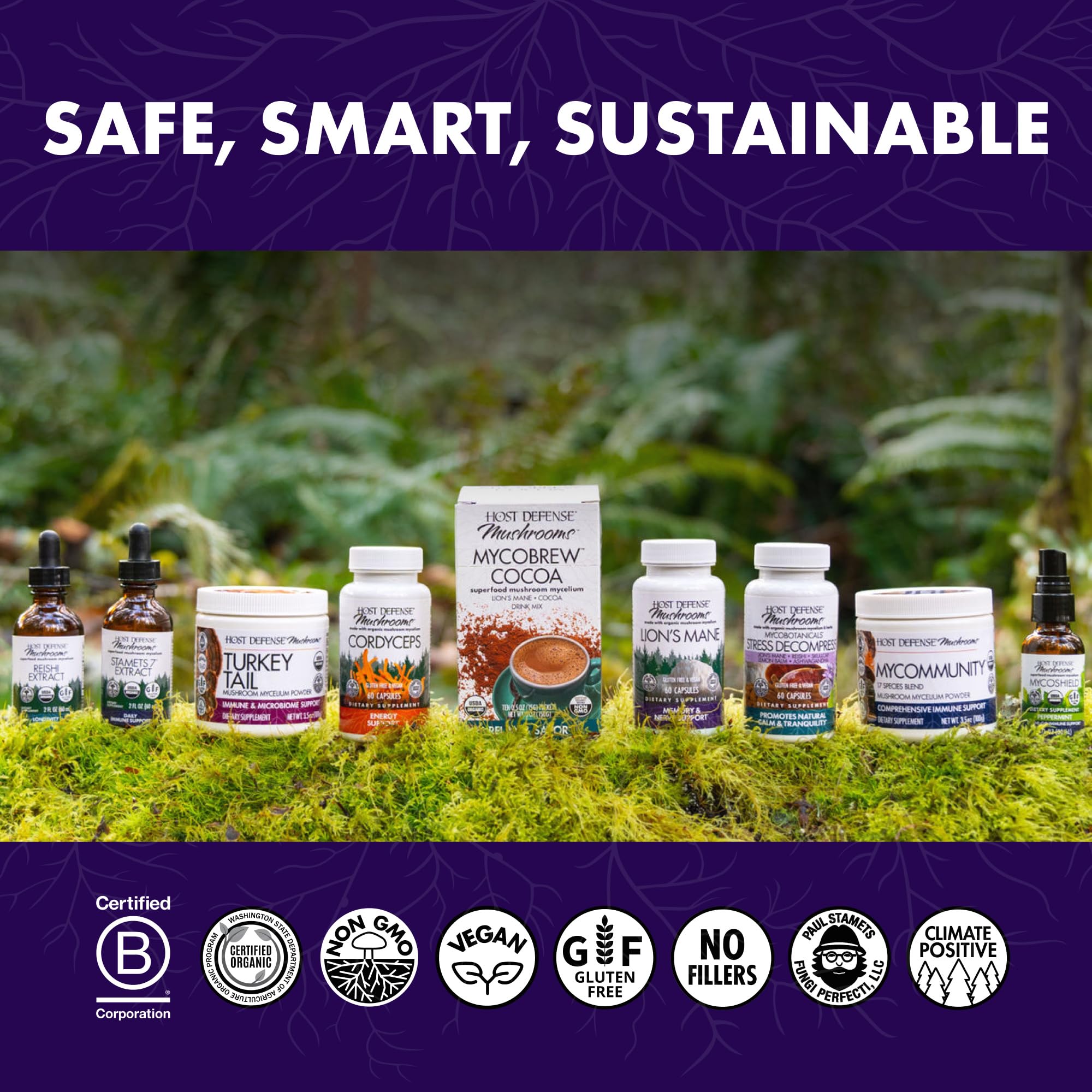 Host Defense MyCommunity Capsules – 17-Species Mushroom Blend for Immune Support (120 Vegan Capsules)