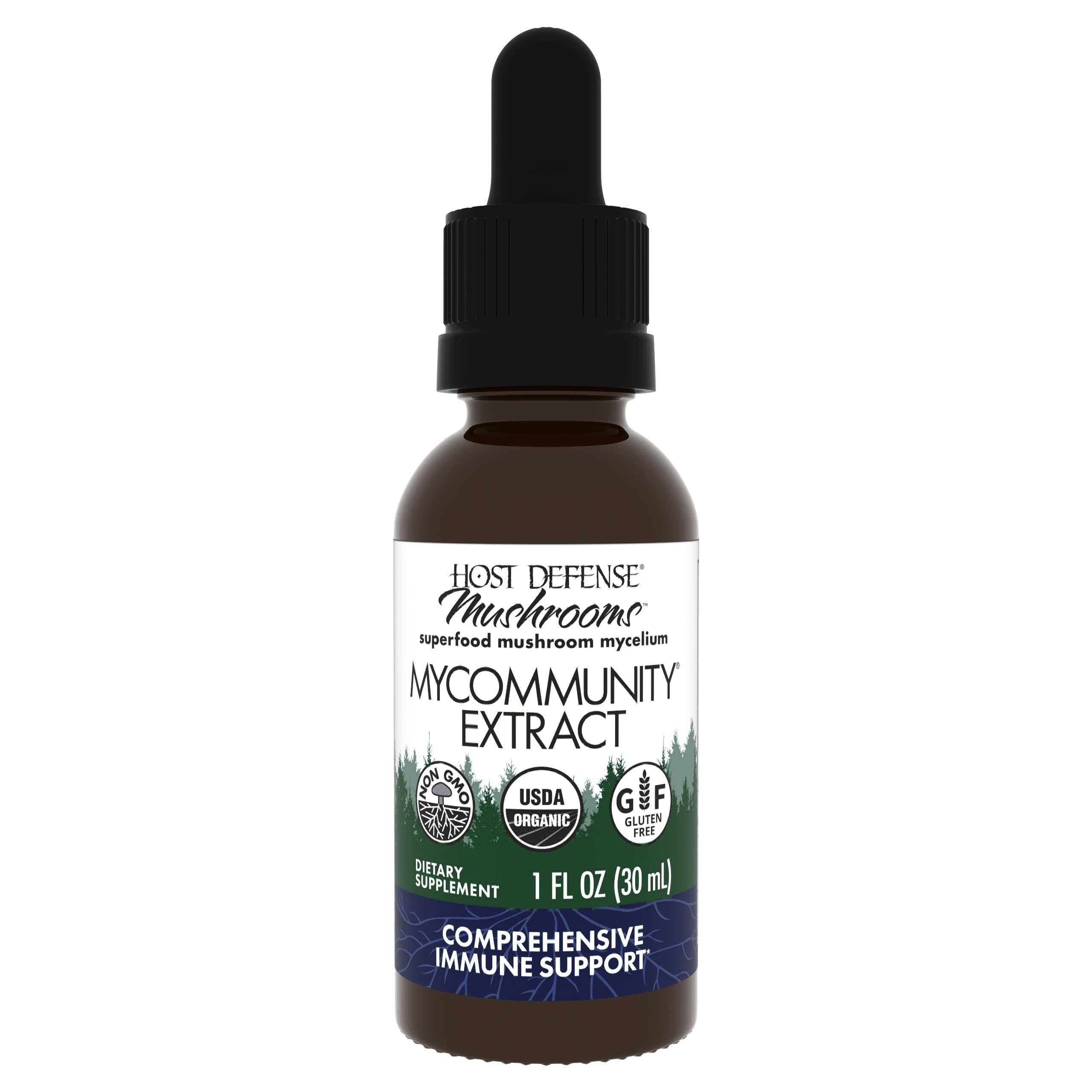 Host Defense MyCommunity Extract – 17-Species Mushroom Supplement for Immune Support | 1 fl oz