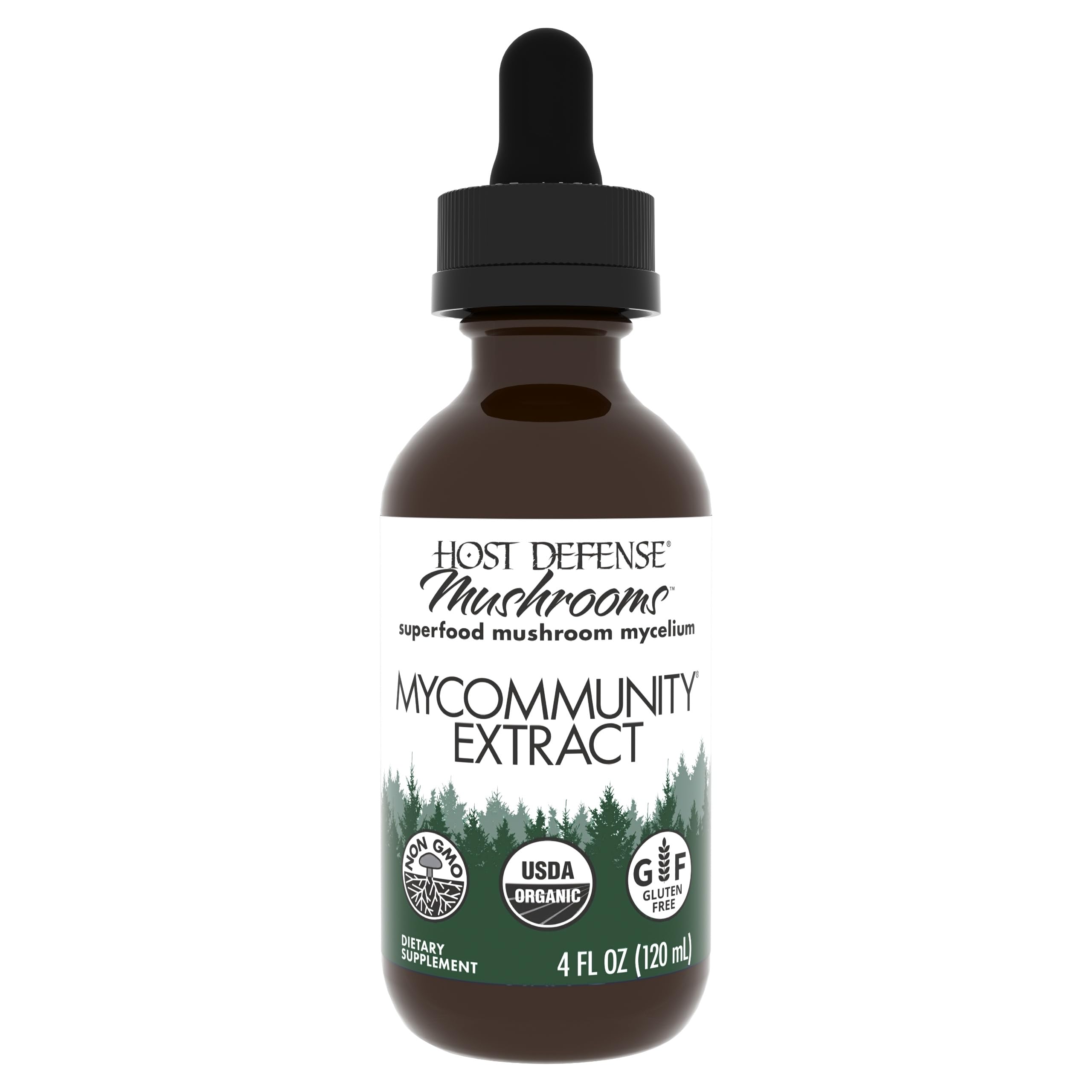 Host Defense MyCommunity Extract – 17-Species Mushroom Blend for Immune Support (4 fl oz)