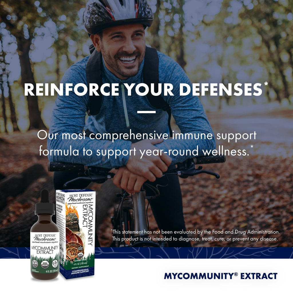Host Defense MyCommunity Extract – 17-Species Mushroom Blend for Immune Support (4 fl oz)