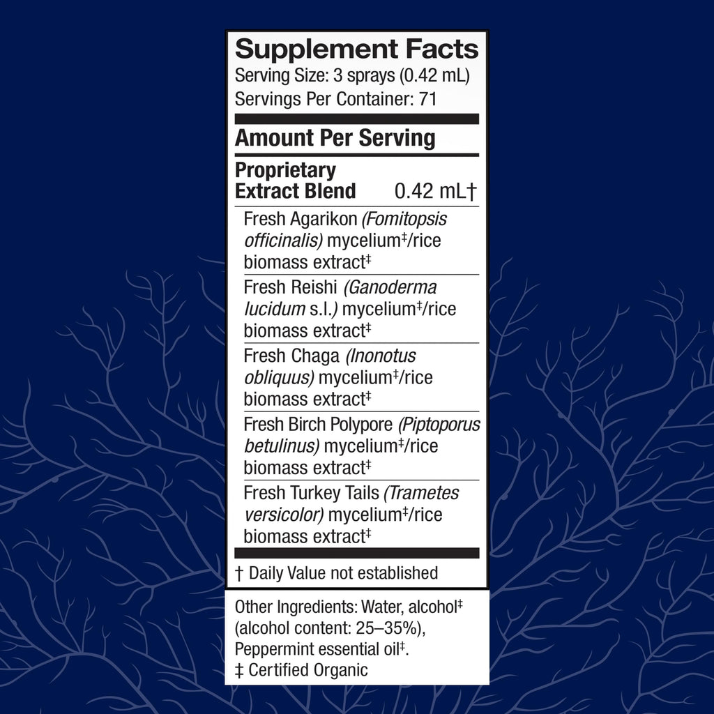 Host Defense MycoShield Throat Spray – Immune Support, Peppermint, 1 fl oz