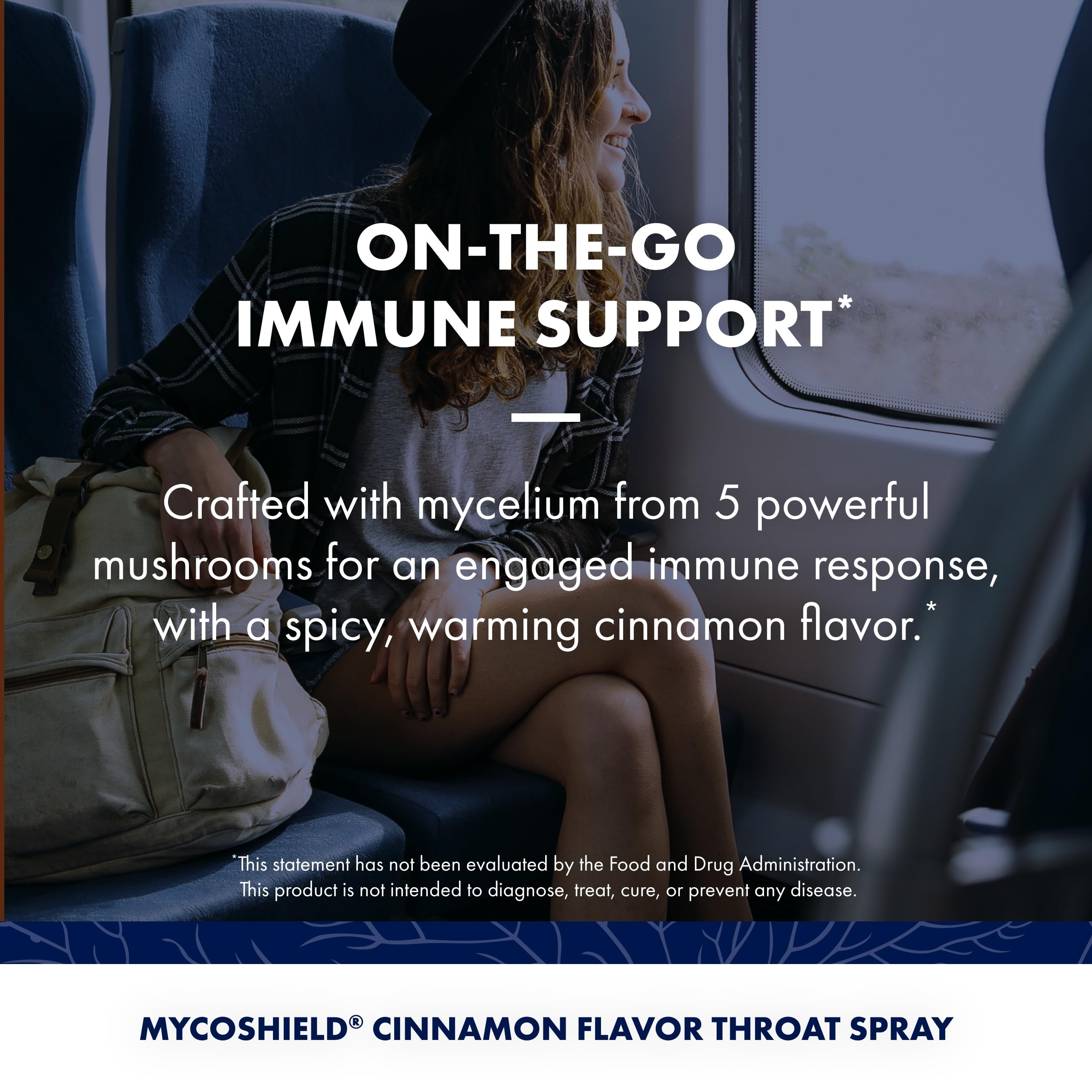 Host Defense MycoShield Throat Spray – Immune Support Mushroom Supplement (Chaga, Reishi, Turkey Tail) – Cinnamon, 2 oz