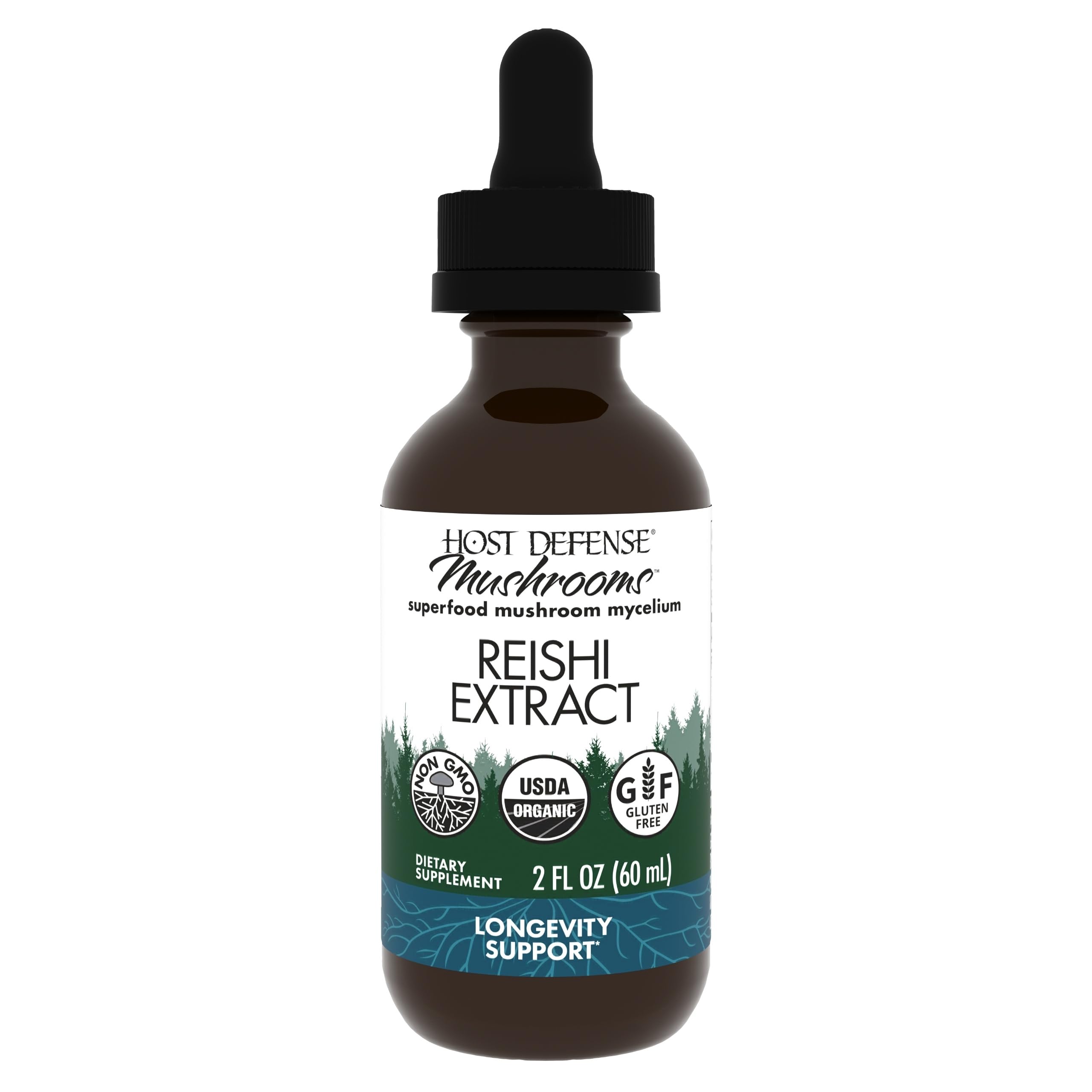 Host Defense Reishi Extract – Immune & Heart Health Support (2 fl oz, 60 Servings)