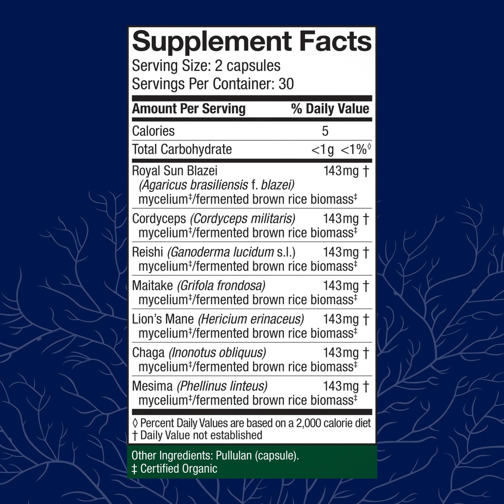 Host Defense Stamets 7-7 Species Blend – Immune Support Mushroom Supplement – 60 Capsules