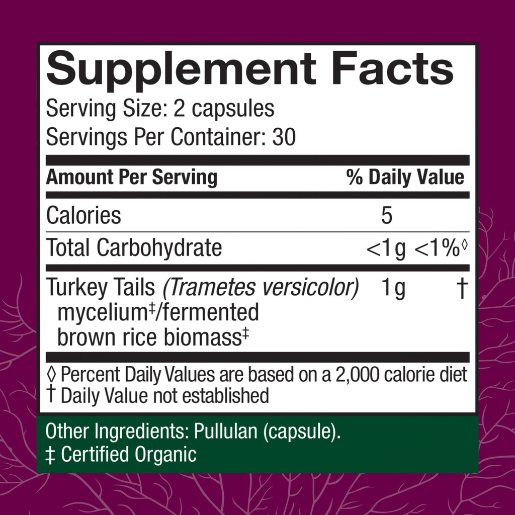 Host Defense Turkey Tail Capsules – Digestive Health & Immune Support | 60 Capsules