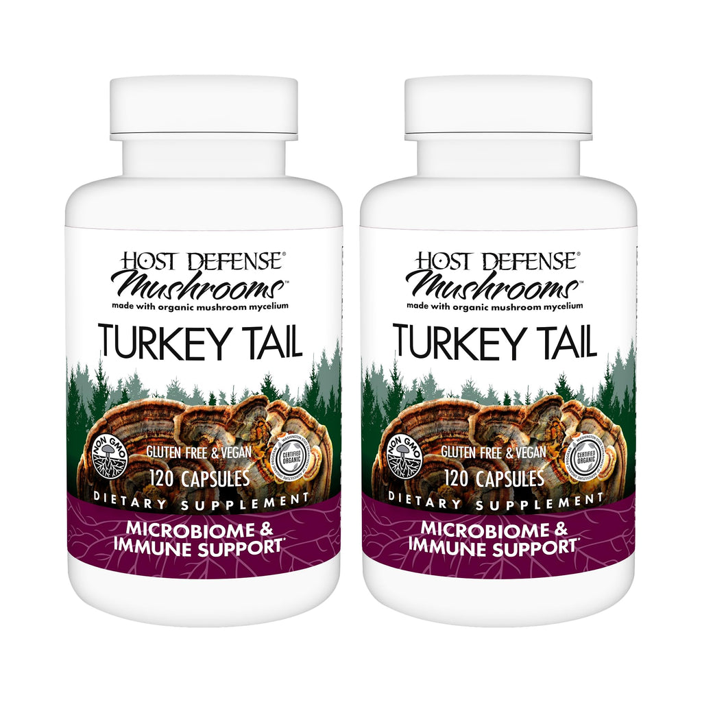 Host Defense Turkey Tail Capsules - 240 ct (Two 120 ct) - Immune & Digestive Health