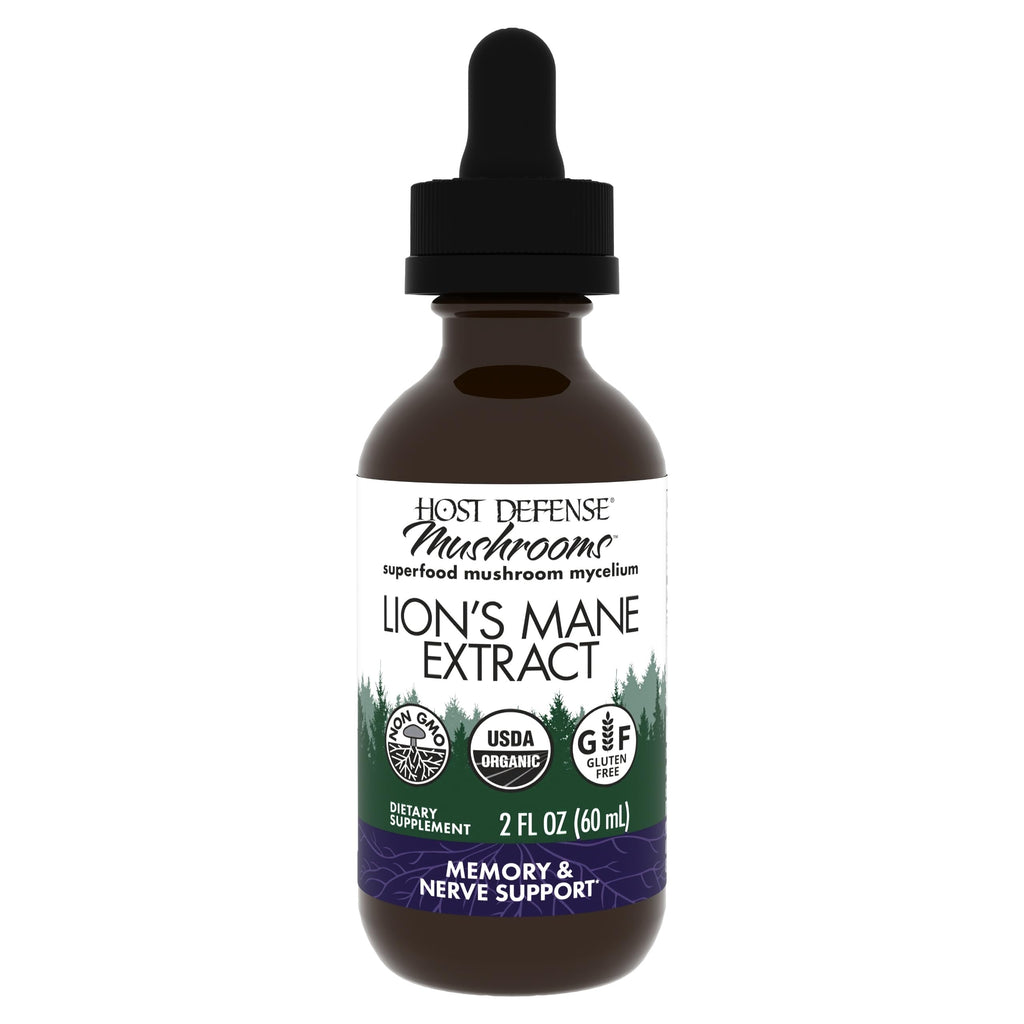 Host Defense Mushrooms Lion's Mane Extract – Brain Health & Focus Support (2 fl oz)