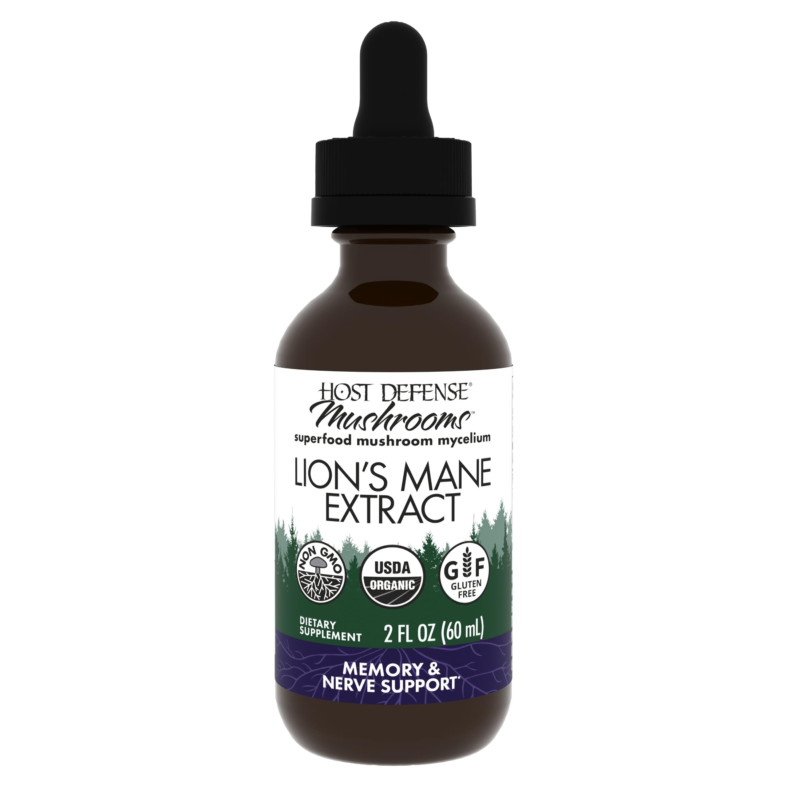 Host Defense Mushrooms Lion's Mane Extract – Brain Health & Focus Support (2 fl oz)