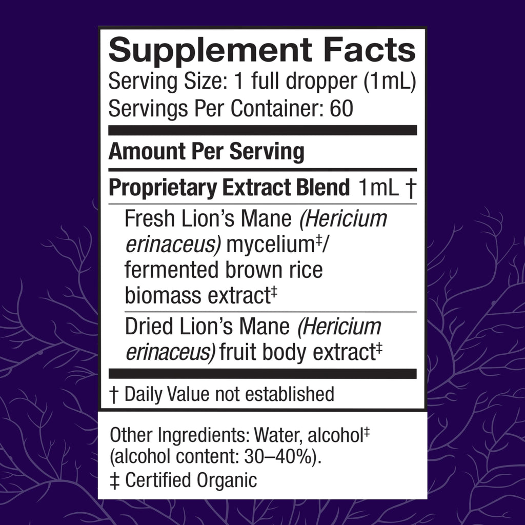 Host Defense Mushrooms Lion's Mane Extract – Brain Health & Focus Support (2 fl oz)