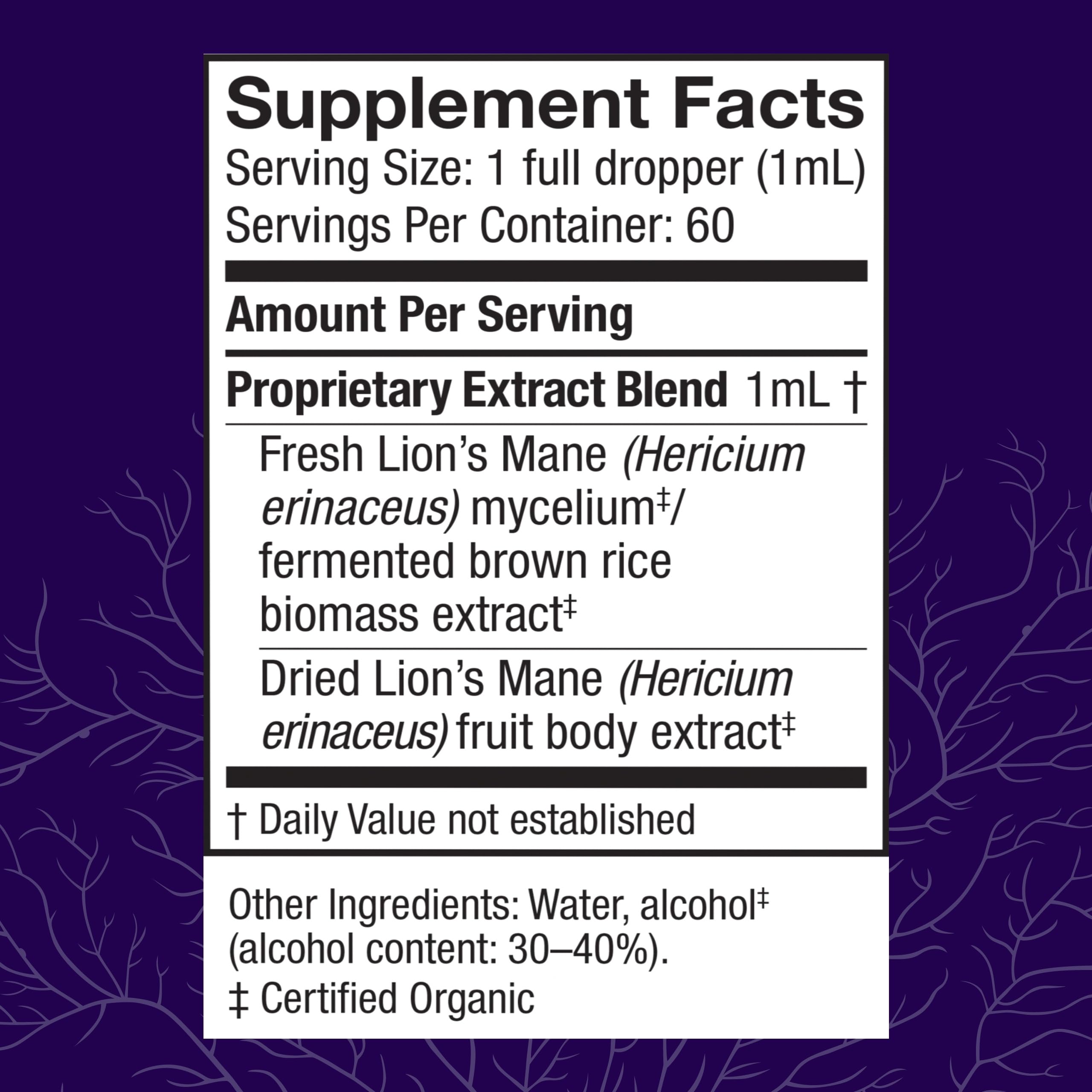 Host Defense Mushrooms Lion's Mane Extract – Brain Health & Focus Support (2 fl oz)