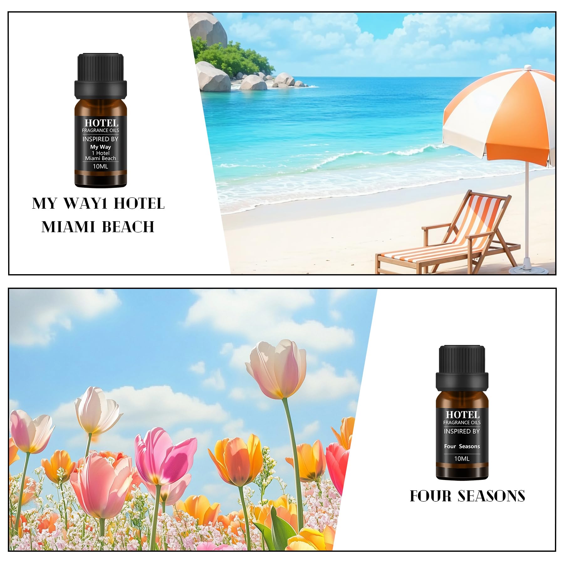 Hotel Collection Diffuser Essential Oil Gift Set – Seaside Hotel Scents for Home
