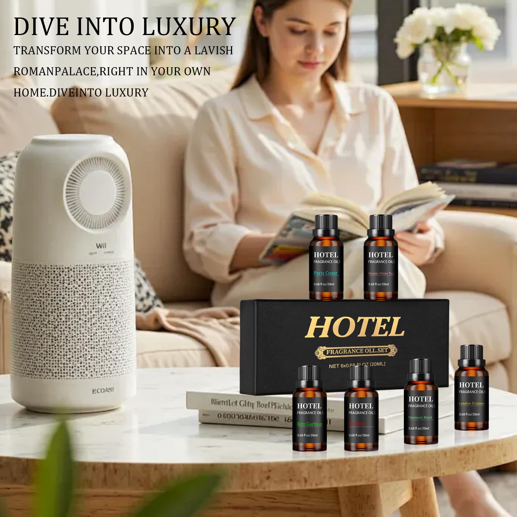 Hotel Collection Luxury Scent: Diffuser Oils Set Inspired by My Way, Westin White Tea & Ritz-Carlton