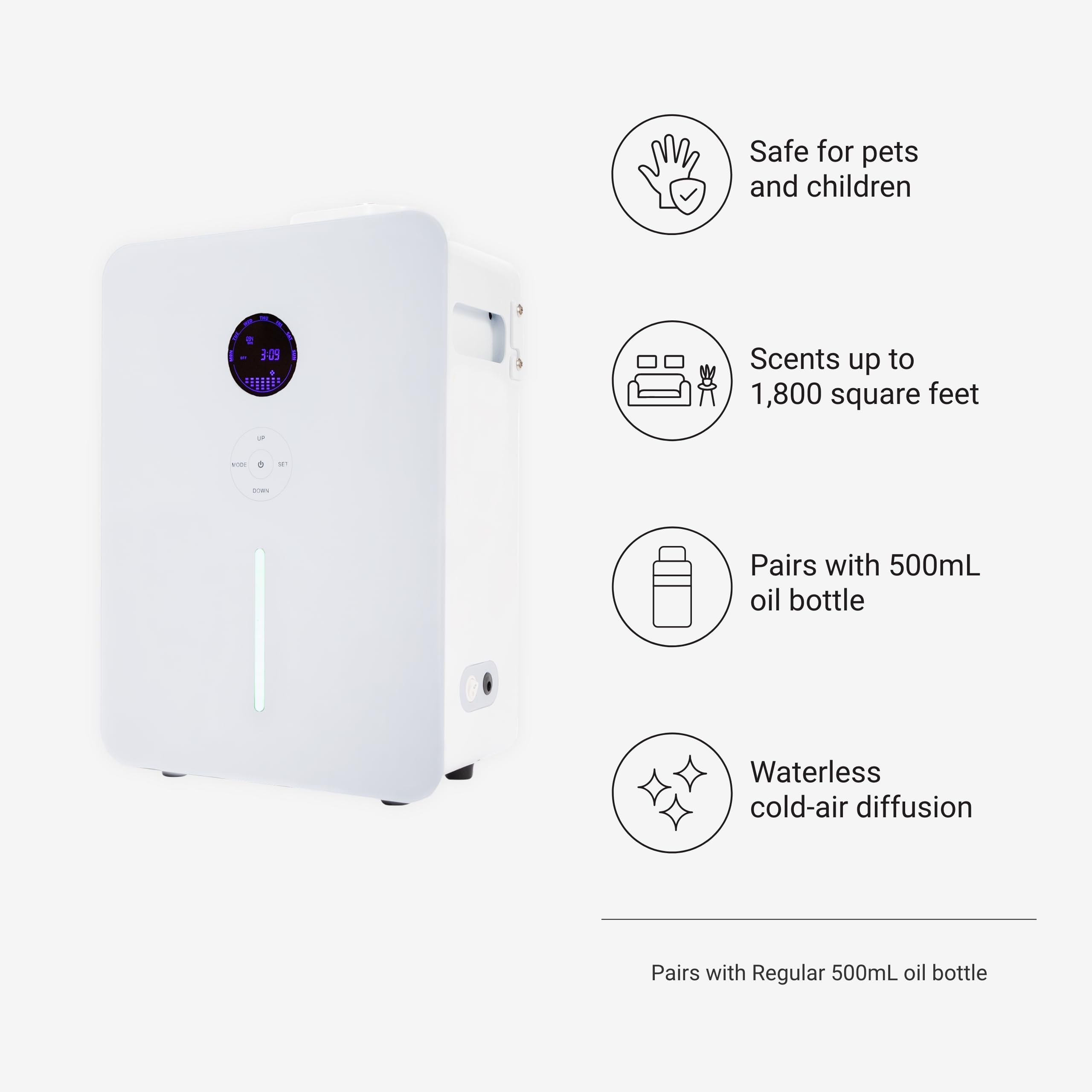 Hotel Collection Villa Scent Diffuser – HVAC or Standalone, 1800 sq ft, White
