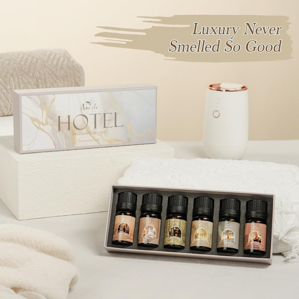 Hotel Essential Oils Set - 6 Premium Scents for Diffuser, Aromatherapy & Home